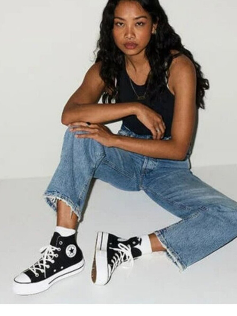 Converse Chuck Taylor All Star Black Canvas Lift Platform High Tops Size 6 - Picture 2 of 10